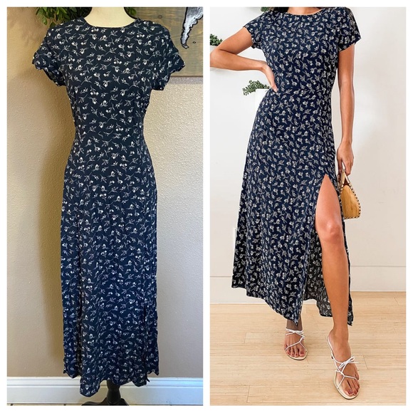Lulus New Desires Navy Blue Floral Print Backless Maxi Dress - Picture 7 of 11
